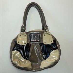 Y2K Guess Black and Cream Bowler Bag